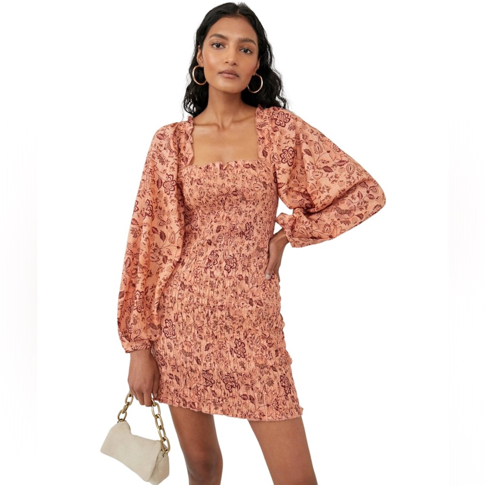 NWT Size Small Free People Smock it to me dress in Apricot